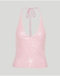 ROTATE - Sequin Halterneck Top