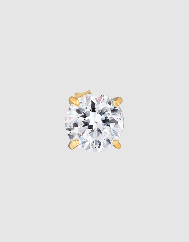 Kuzzoi - ICONIC EXCLUSIVE - Earrings Male Stud Swarovski® Crystals Single 925 Sterling Silver Gold Plated