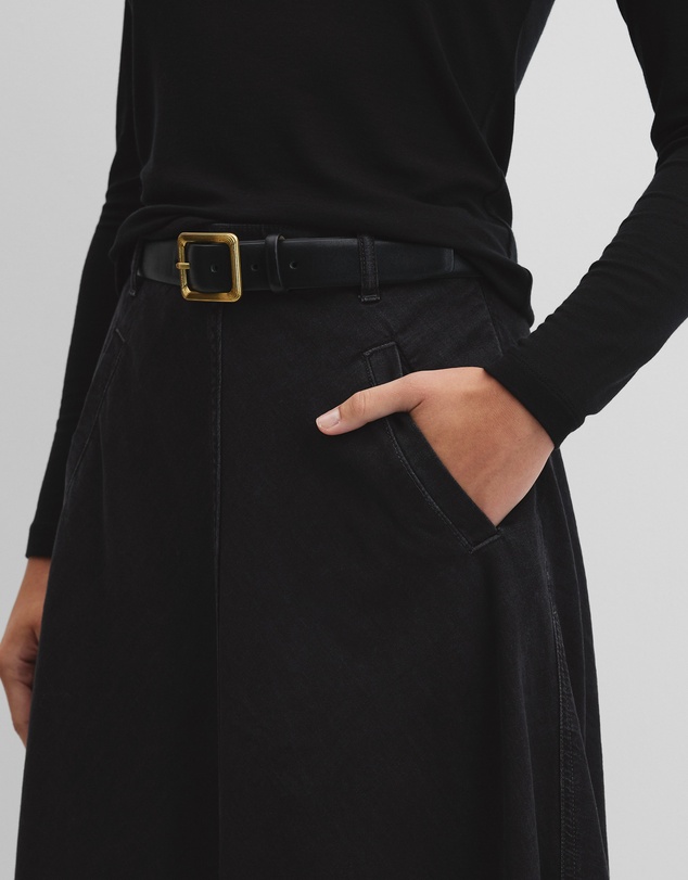Country Road - Lightweight Denim Midi Skirt