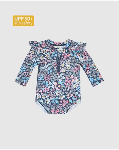 Toshi - Long Sleeve Ripple Swim Onesie - Babies