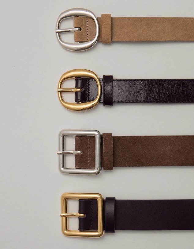 CENDRE - Beckett Belt Chocolate Suede Silver