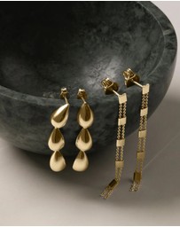 Najo - Summer Veil Yellow Gold Stud Earring