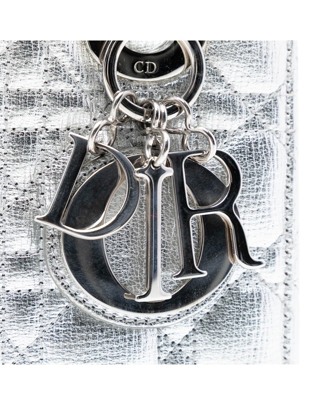 Pre-Loved by Azura Reborn - Pre-Loved Small Metallic Grained Calfskin Cannage My ABCDior Lady Dior