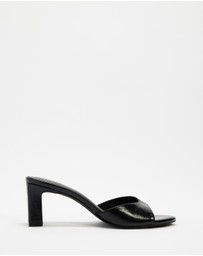 Atmos&Here - Hazel Crinkle Leather Peep Toe Heels