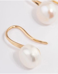 Lovisa - Gold Plated Freshwater Pearl Small Hook Drop Earrings