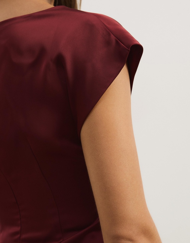 Atmos&Here - Aureline Satin Boat Neck Top