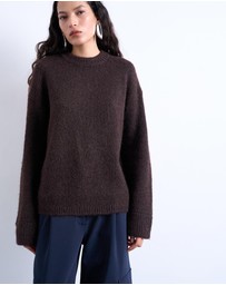 TOPSHOP - Knitted Boxy Fluffy Crew Neck Jumper