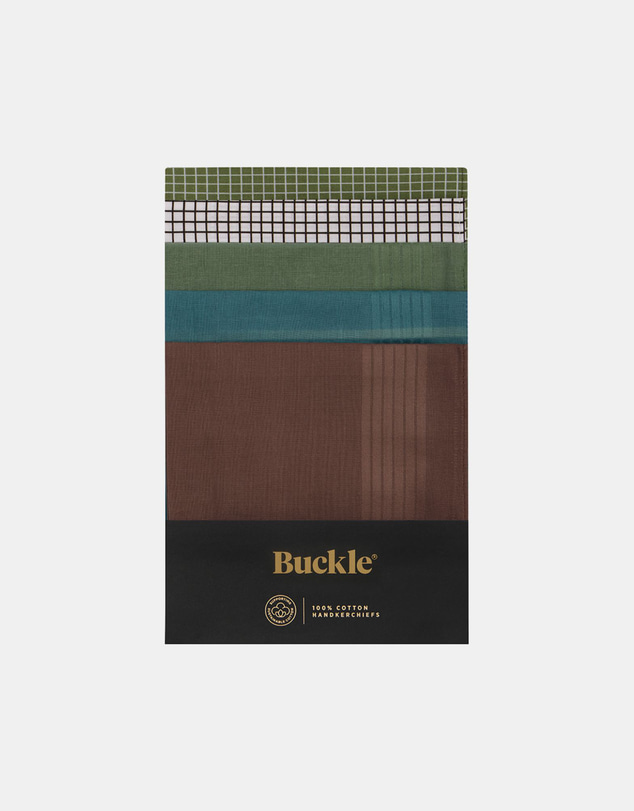 Buckle - Evergreen 10-Pack 100% Sustainable Cotton Handkerchief Set