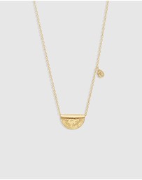 By Charlotte - Gold Lotus Birthstone Necklace - April