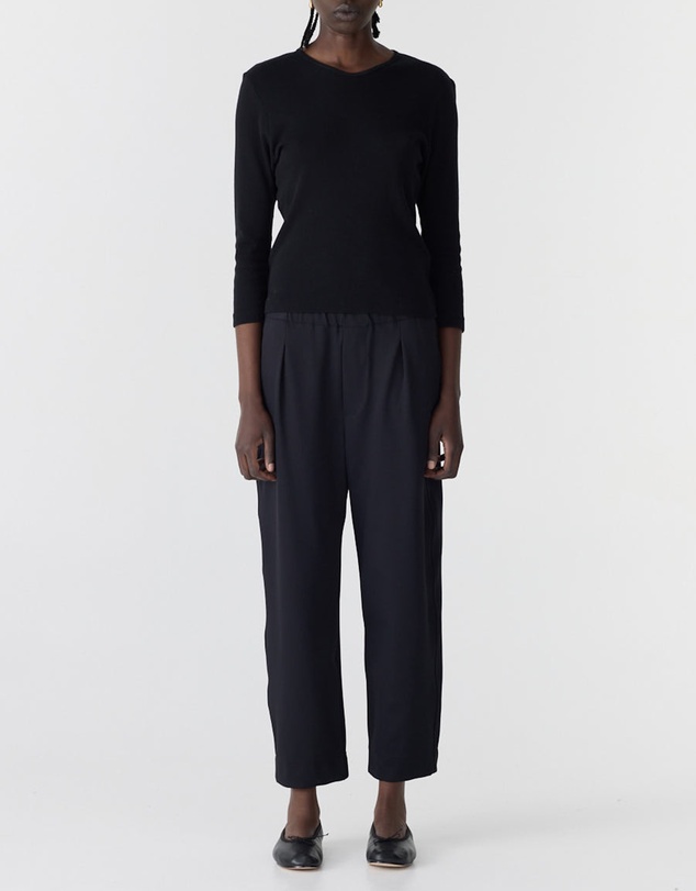 Bassike - Twill Pleat Pull On Pants