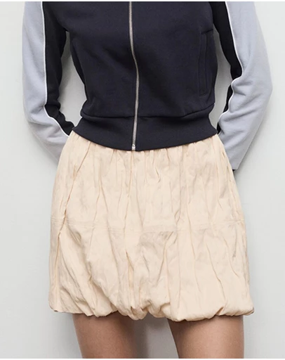 M.N.G - Creased-Effect Balloon Skirt