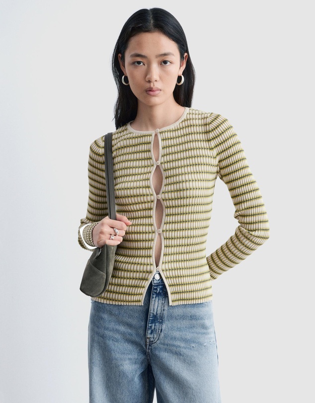 & Other Stories - Keyhole-Front Rib-Knit Cardigan