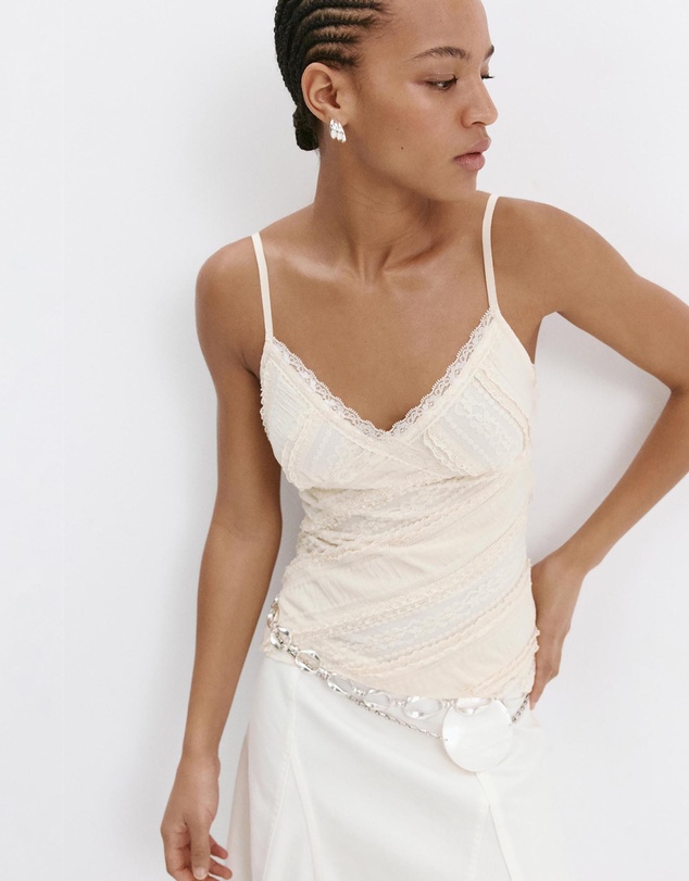 M.N.G - V-Neck Lace Top