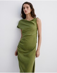 M.N.G - Asymmetric Side Ruched Dress