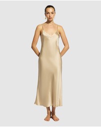 GINIA - Silk Long Nite V Neck