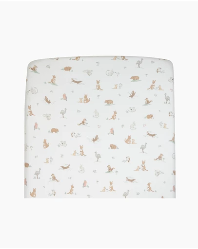 Living Textiles - Organic Port-a-Cot Fitted Sheet - Australiana