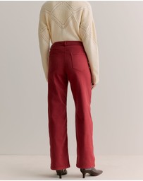 Trenery - Garment Dyed Wide Leg Jean in Oxblood