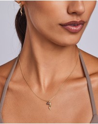 Zoe Olivia - 9K Gold Horn & Evil Eye Necklace