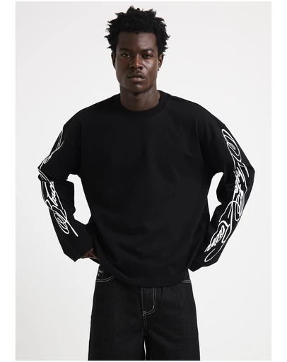 Black Noise White Rain - Control Long Sleeve Tee