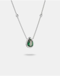 THOMAS SABO - THOMAS SABO Necklace with Green Teardrop Stone Silver