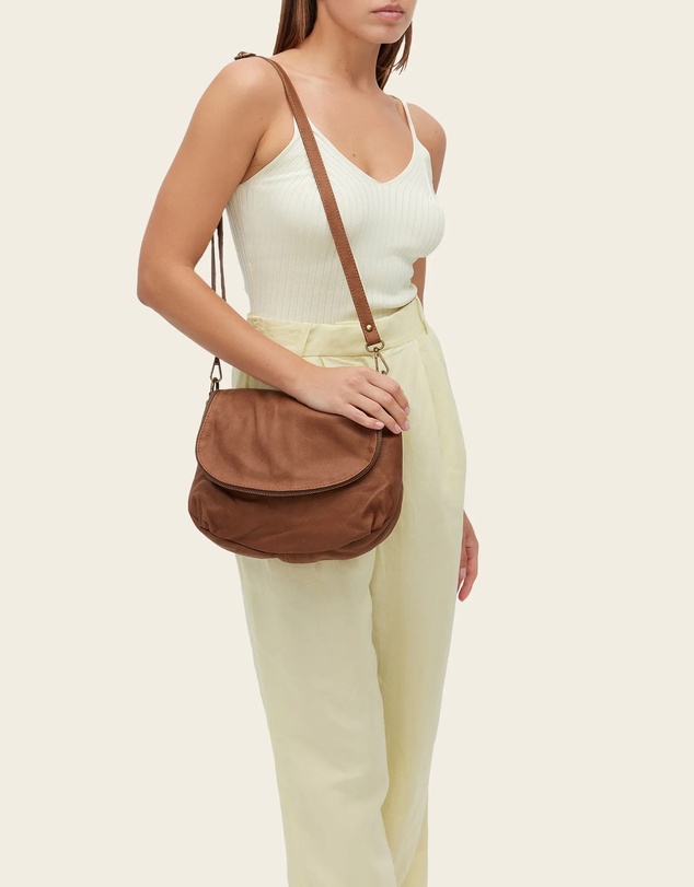Florence - Vasarino Brown Leather Crossbody Bag