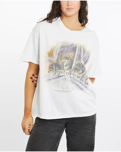Vintage by The Real Deal - Pre Loved - Vintage 90s Wolf Wildlife Tee