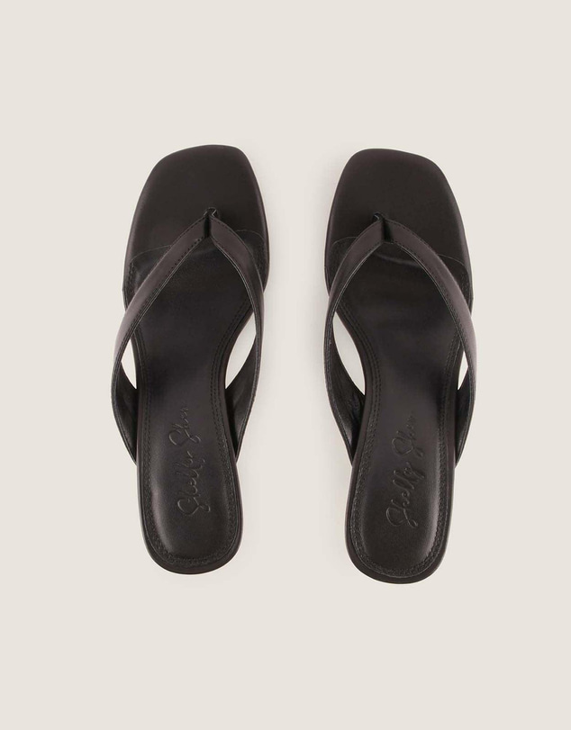 Shelly Shen - Pia High Sandals Black Leather