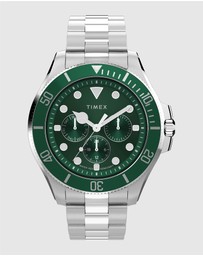 TIMEX - Harborside Coast Multifunction 43mm Stainless Steel Bracelet Watch