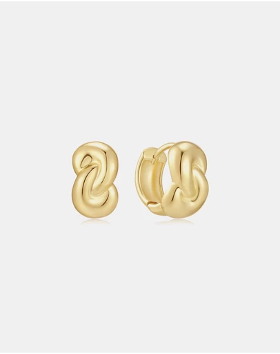 Ania Haie - Gold Rope Twist Huggie Hoop Earrings