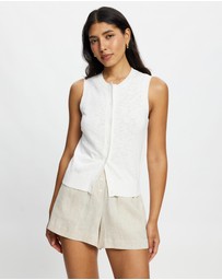 White By FTL - Kyra Button Tank
