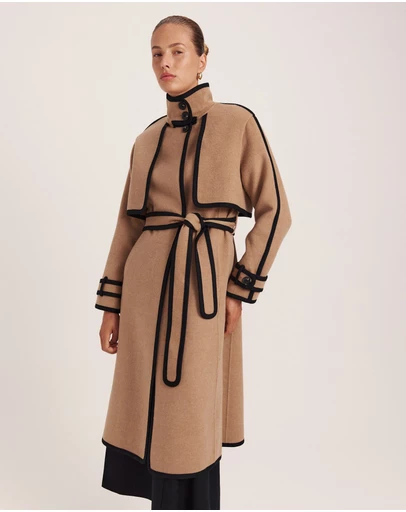 SABA - Kayla Wool Contrast Long Coat