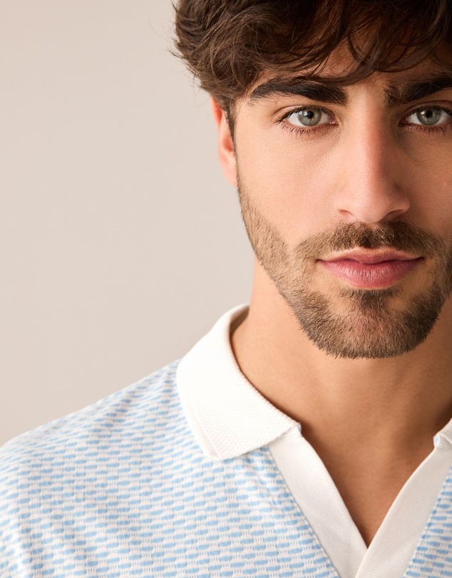 NEXT - Cuban Collar Textured Short Sleeve Polo Shirt