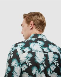 Politix - Distorted Floral Printed Long Sleeve Shirt