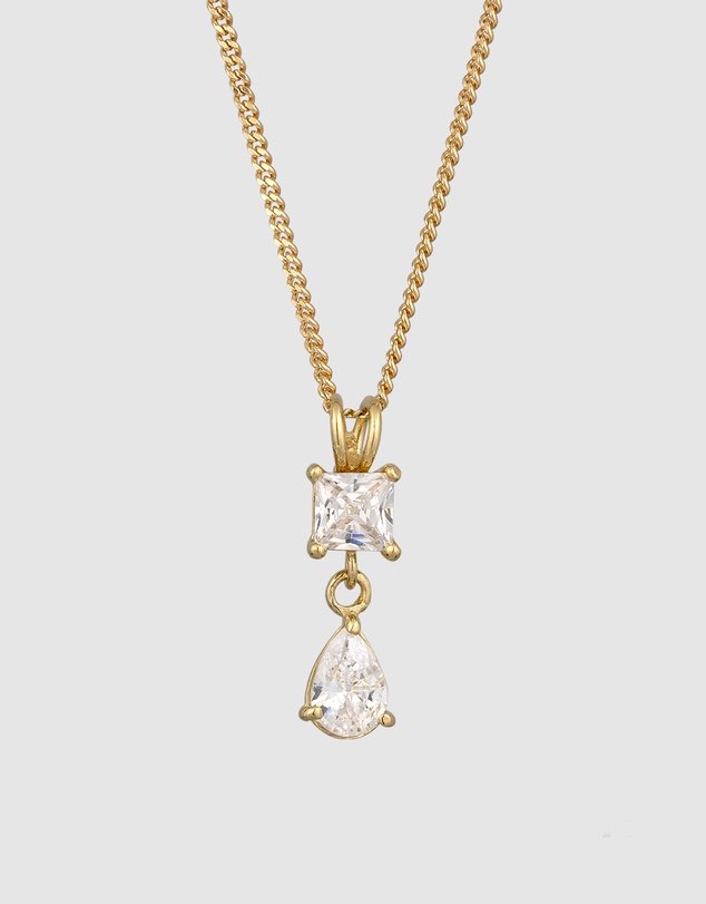 Elli Jewelry - Necklace Crystal Drop 925 Sterling Silver Gold-Plated