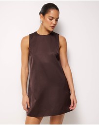 AERE - Nori Satin Shift Mini Dress