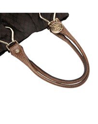 Pre-Loved by Azura Reborn - Pre-Loved Embossed Leather Trimmed Macadam Canvas Vertical Tote