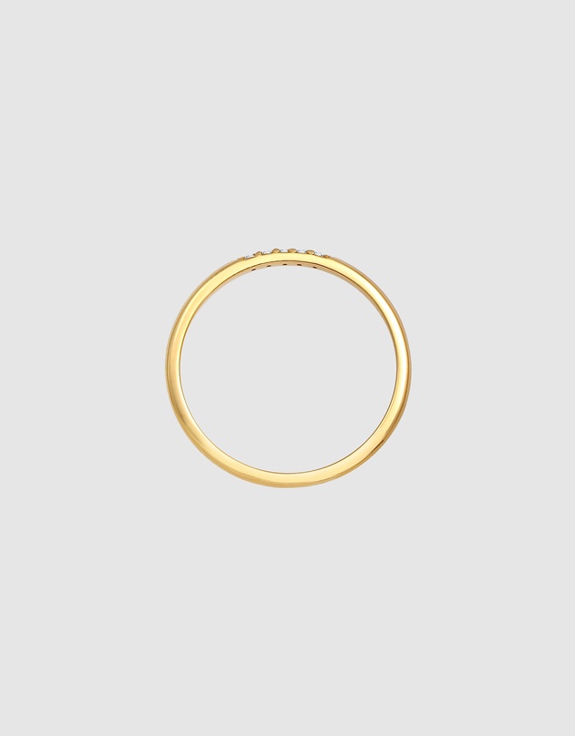 Elli Jewelry - Ring Band Elegant Fine with Diamonds(0.025 ct) in 375 Gold