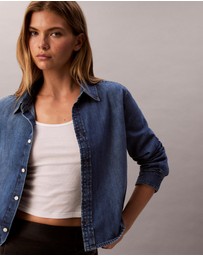 Calvin Klein Jeans - Denim Cropped Button-Down Shirt