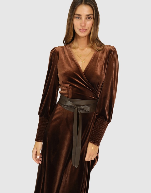 Belle & Bloom - Current Mood Velvet Wrap Dress