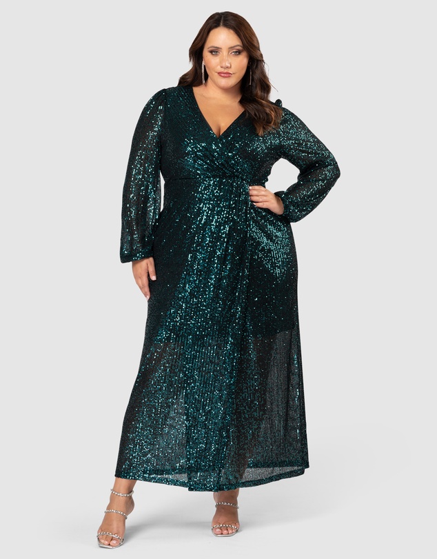 Pink Dusk by Curve Project - All I Want Sequin Maxi Dress