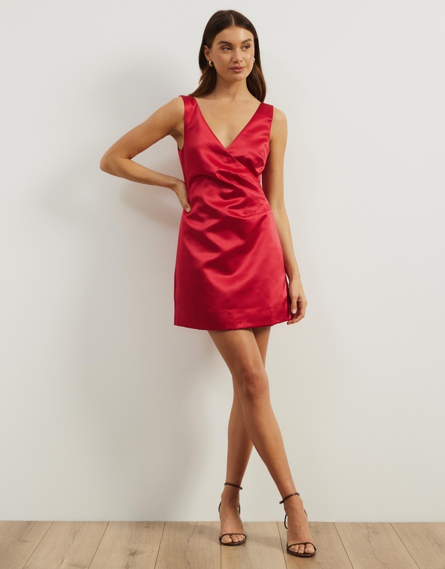 Atmos&Here - Nicky Structured Satin Mini Dress