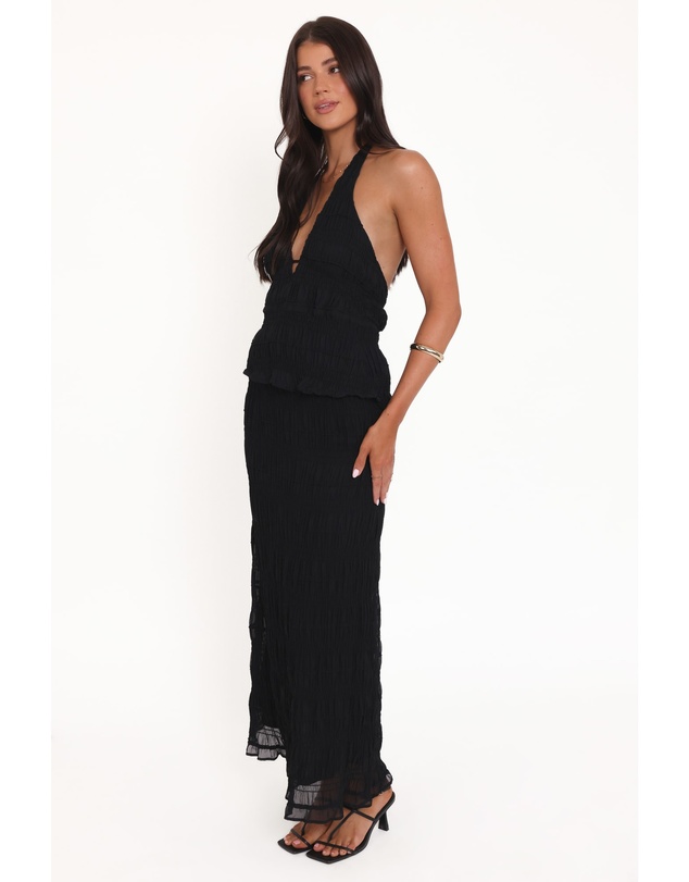 Petal & Pup - Zafira Textured Halter Top - Black