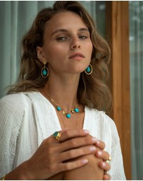 Ottoman Hands - Sloane Turquoise Drop Stud Earrings