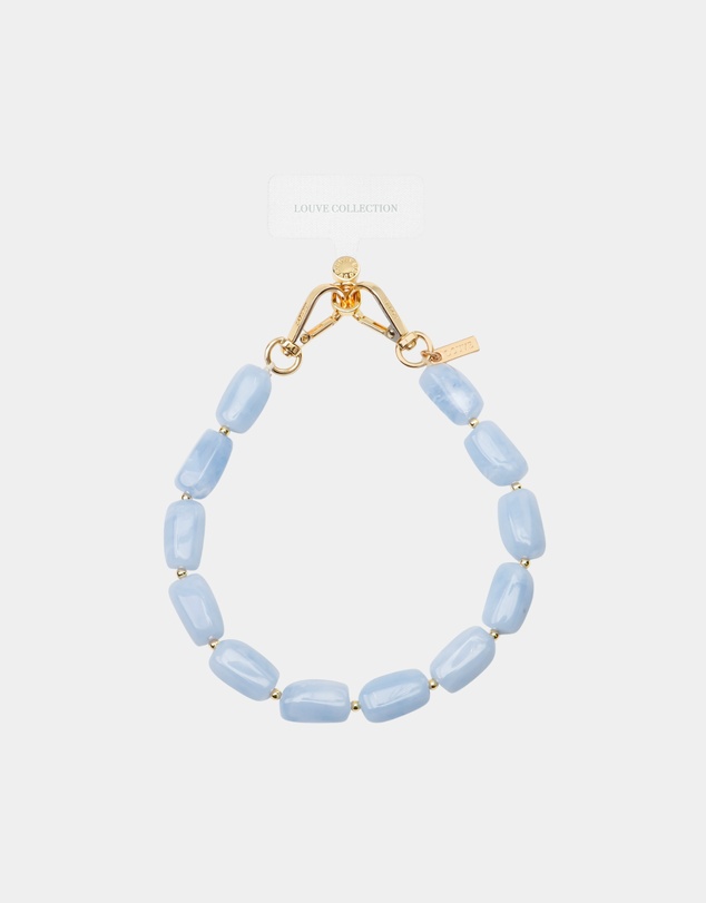 LOUVE COLLECTION - Universal Phone Strap Connector (White) + Abbey Ocean Breeze Wristlet