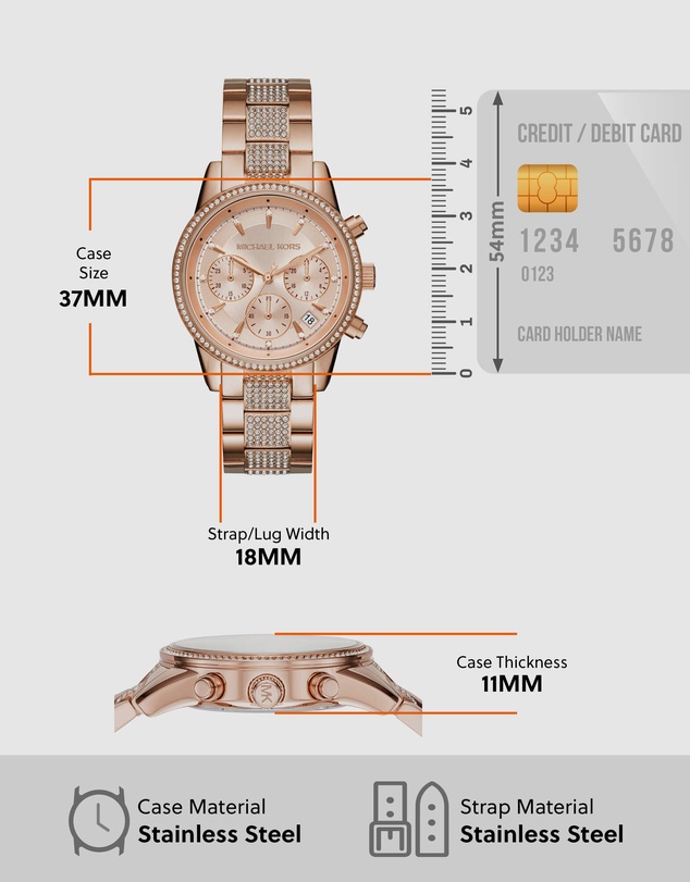 Michael Kors - Ritz Rose Gold-Tone Chronograph Watch