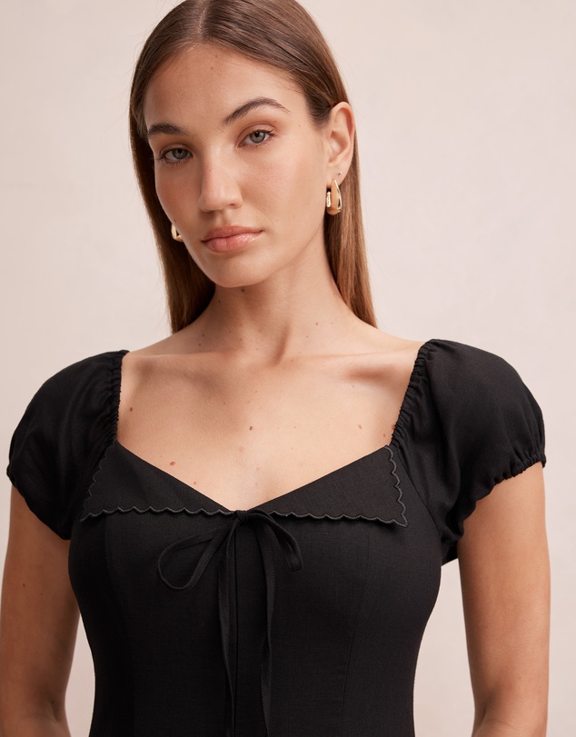 Forever New - Portia Folded Collar Linen Midi Dress