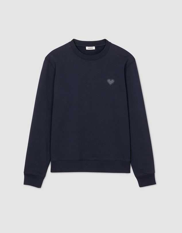 Sandro - Single Coeur Crewneck Sweatshirt