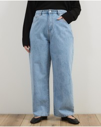 Atmos&Here Curvy - Nora Wide Barrel Leg Jeans