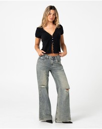 Rusty - DIY Wendy Wide Low Rise Distressed Jean