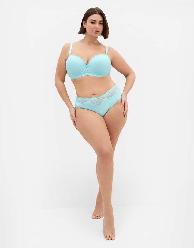 City Chic - Plus size Smooth & Chic Micro 3 Pack Shorty - blue tint teal black